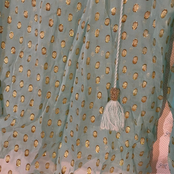 Lilly Pulitzer Rila Top Teal Gold Tassel - Picture 9 of 11